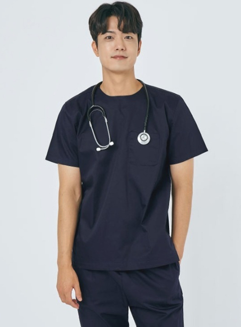 남성 크루넥 쿨스판 스크럽 티셔츠 (3color)